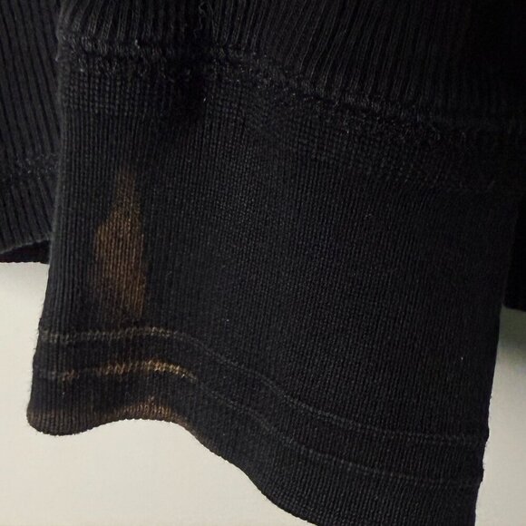 Lauren Ralph Lauren Black Rib 100% Cotton Long Sleeve Shirt w/ Should Pocket XL - Picture 11 of 11